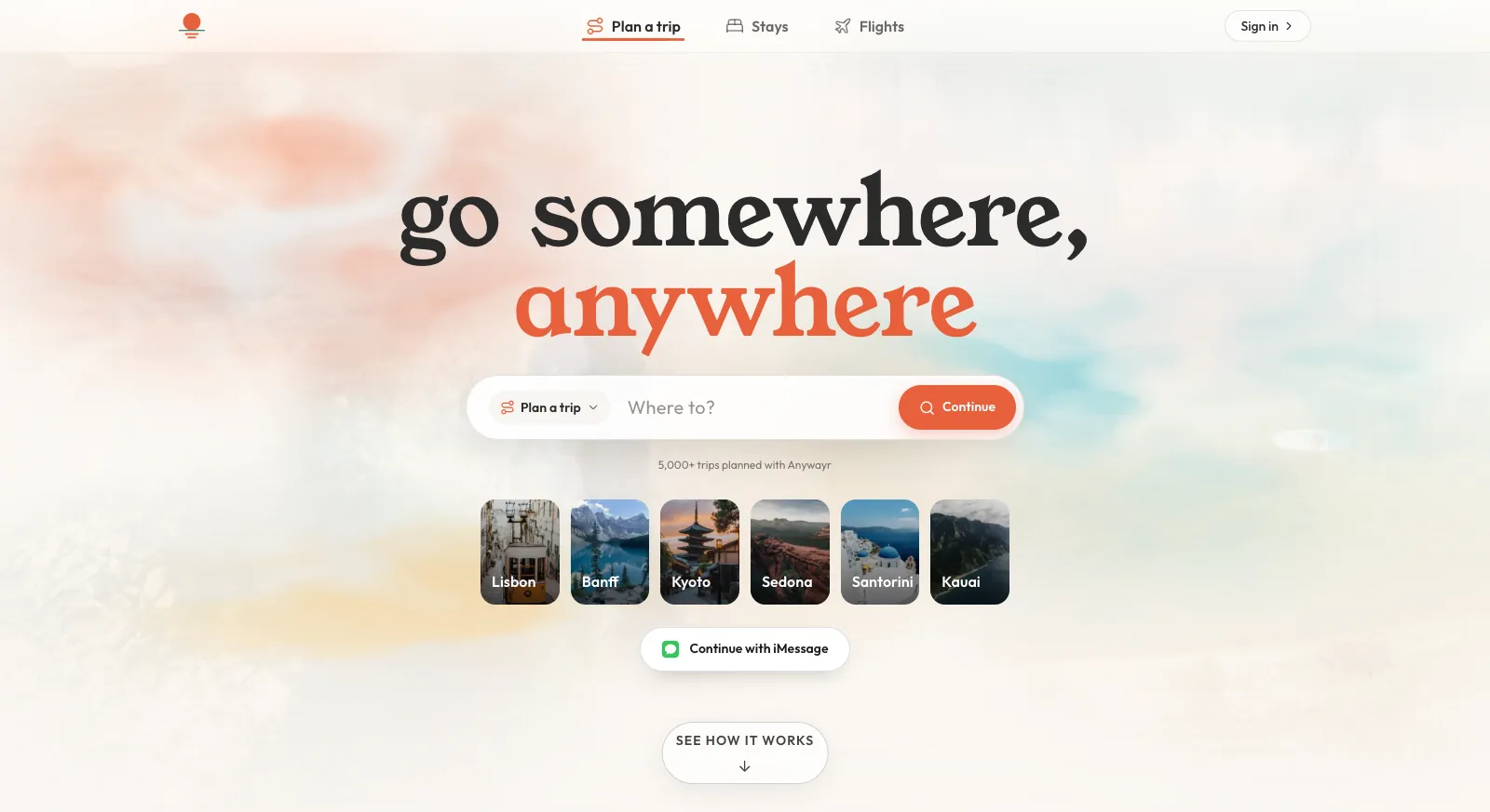 Anywayr's home page